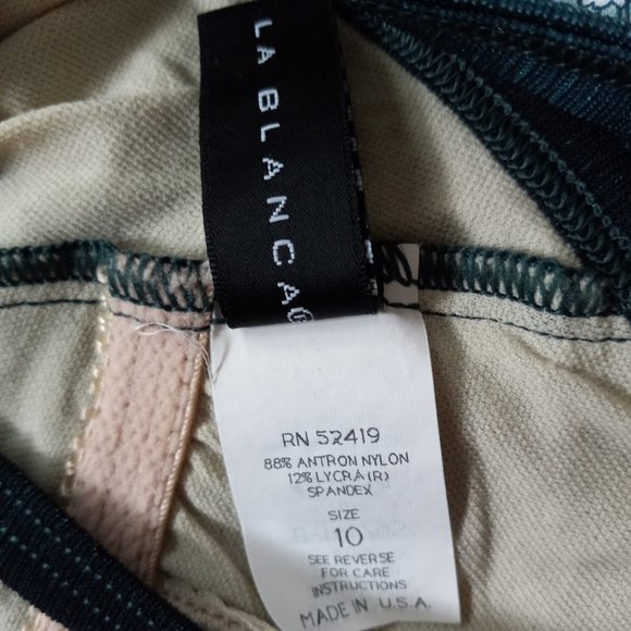 La Blanca vintage one piece swimsuit green ombre size 10 - Picture 2 of 7